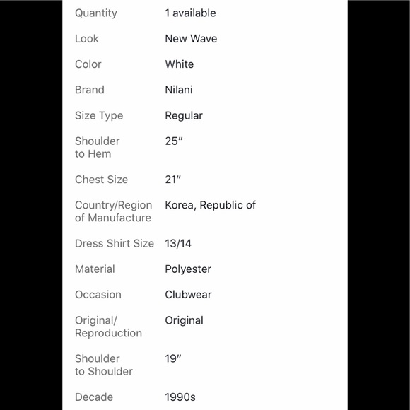 Vintage Pleated Silky White Buttn Down - Picture 9 of 9